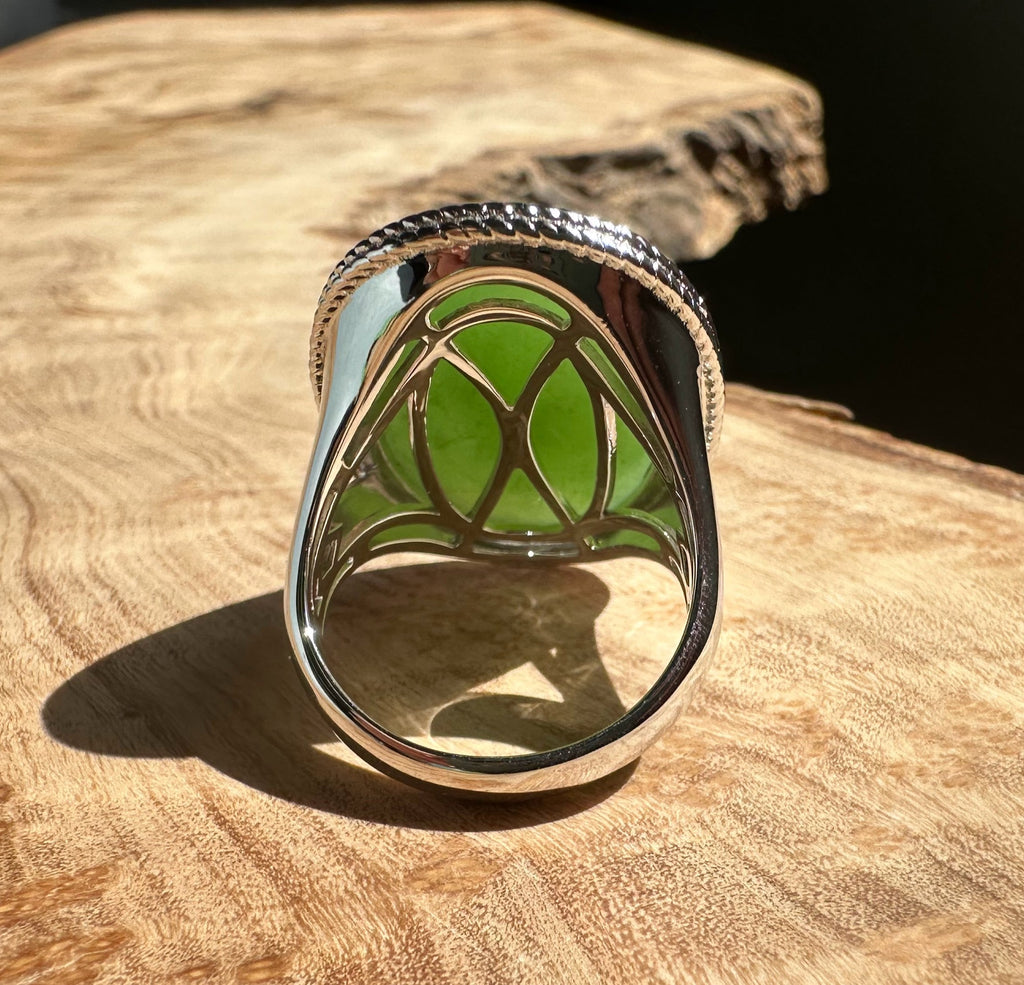 Canadian Jade Silver Ring - 1917 - Only size 10 left