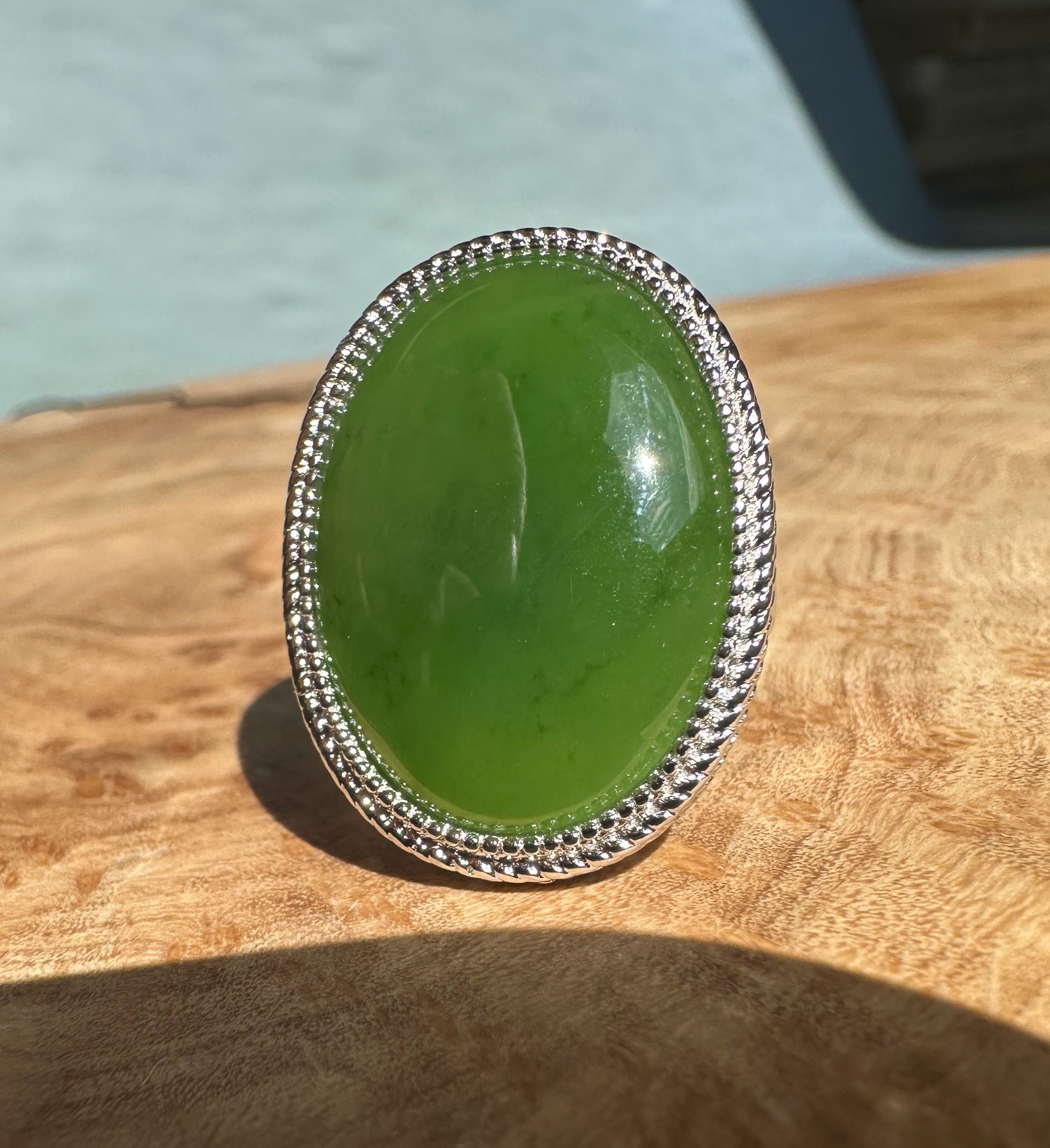 Canadian Jade Silver Ring - 1917 - Only size 10 left