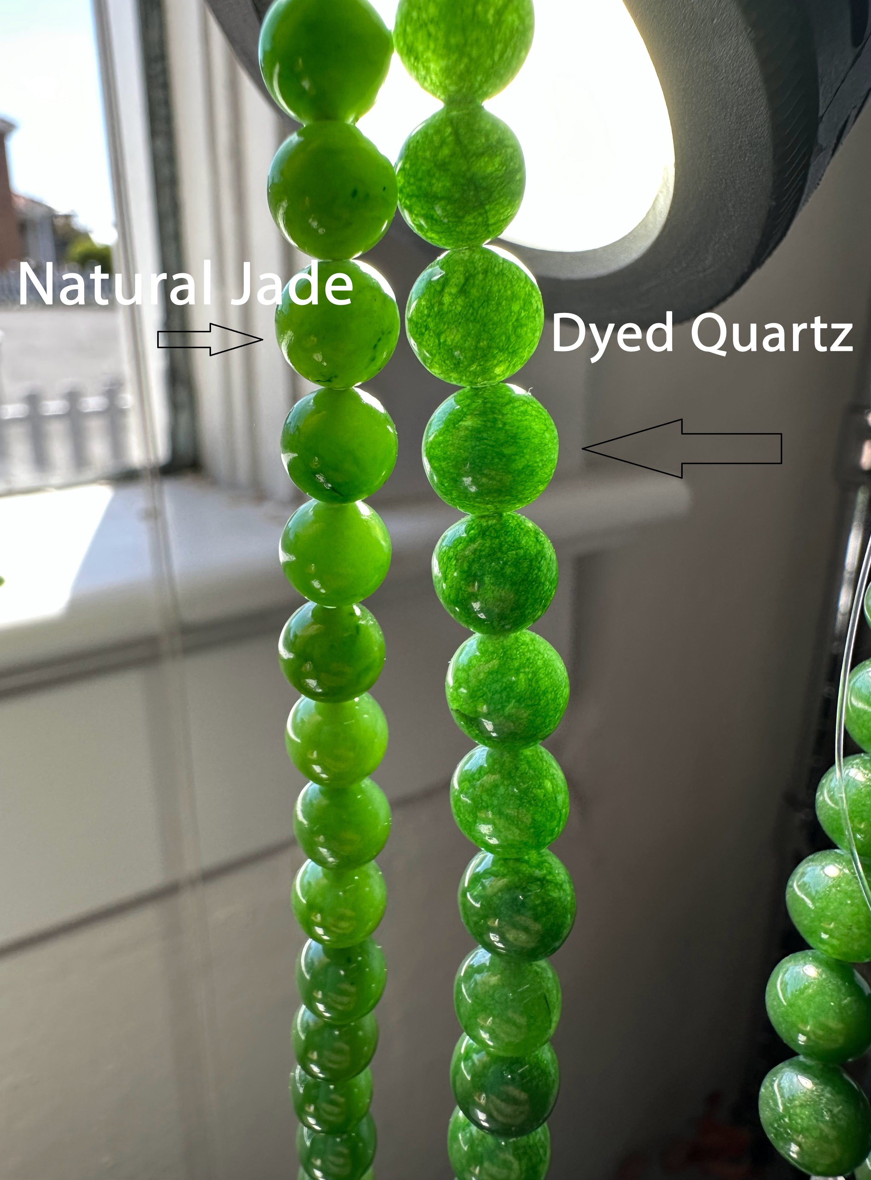 A Grade Dark Green 7mm Nephrite Jade Beads, unstrung 16"