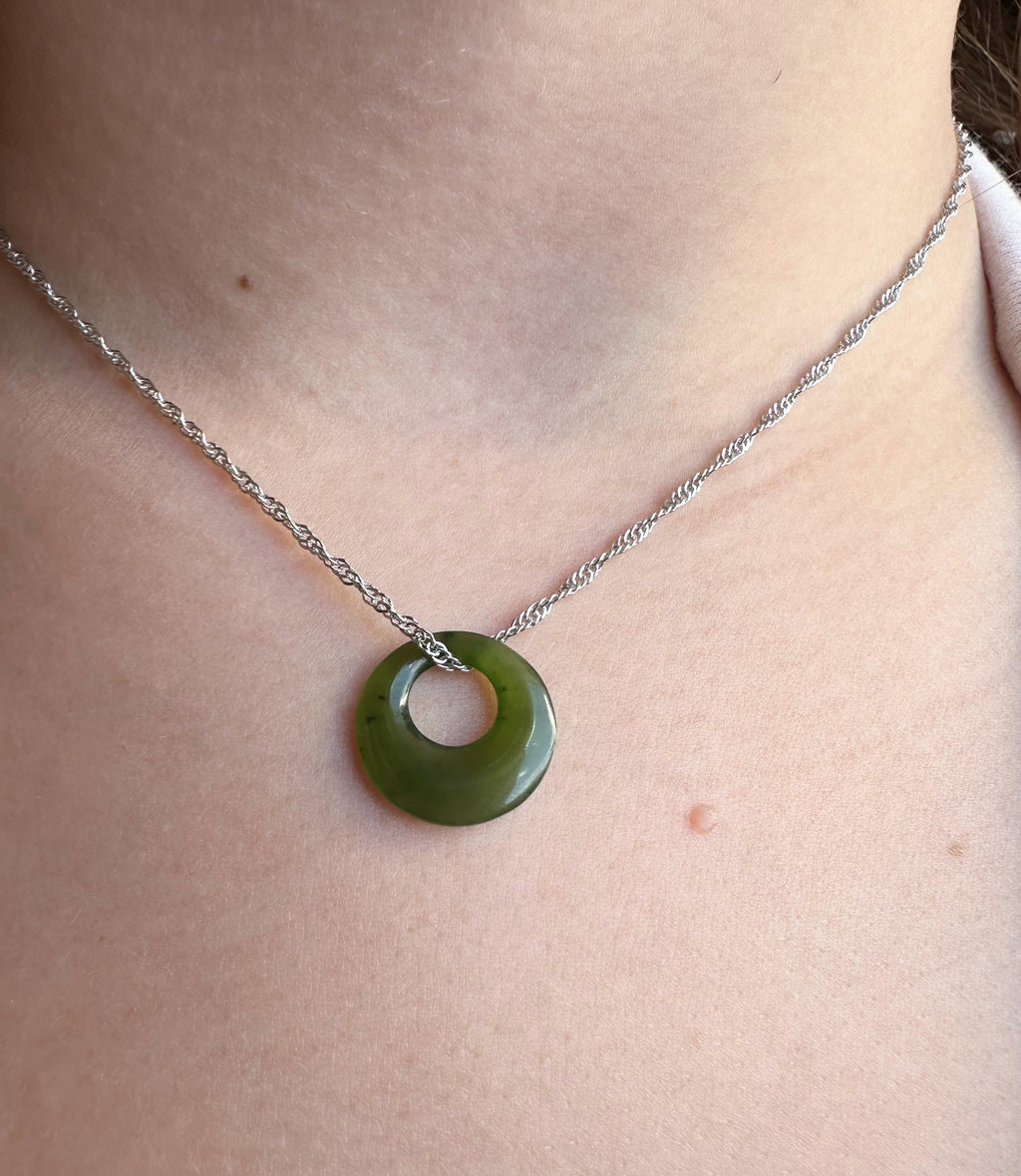 Jade Circle Pendant, 15mm - 3245