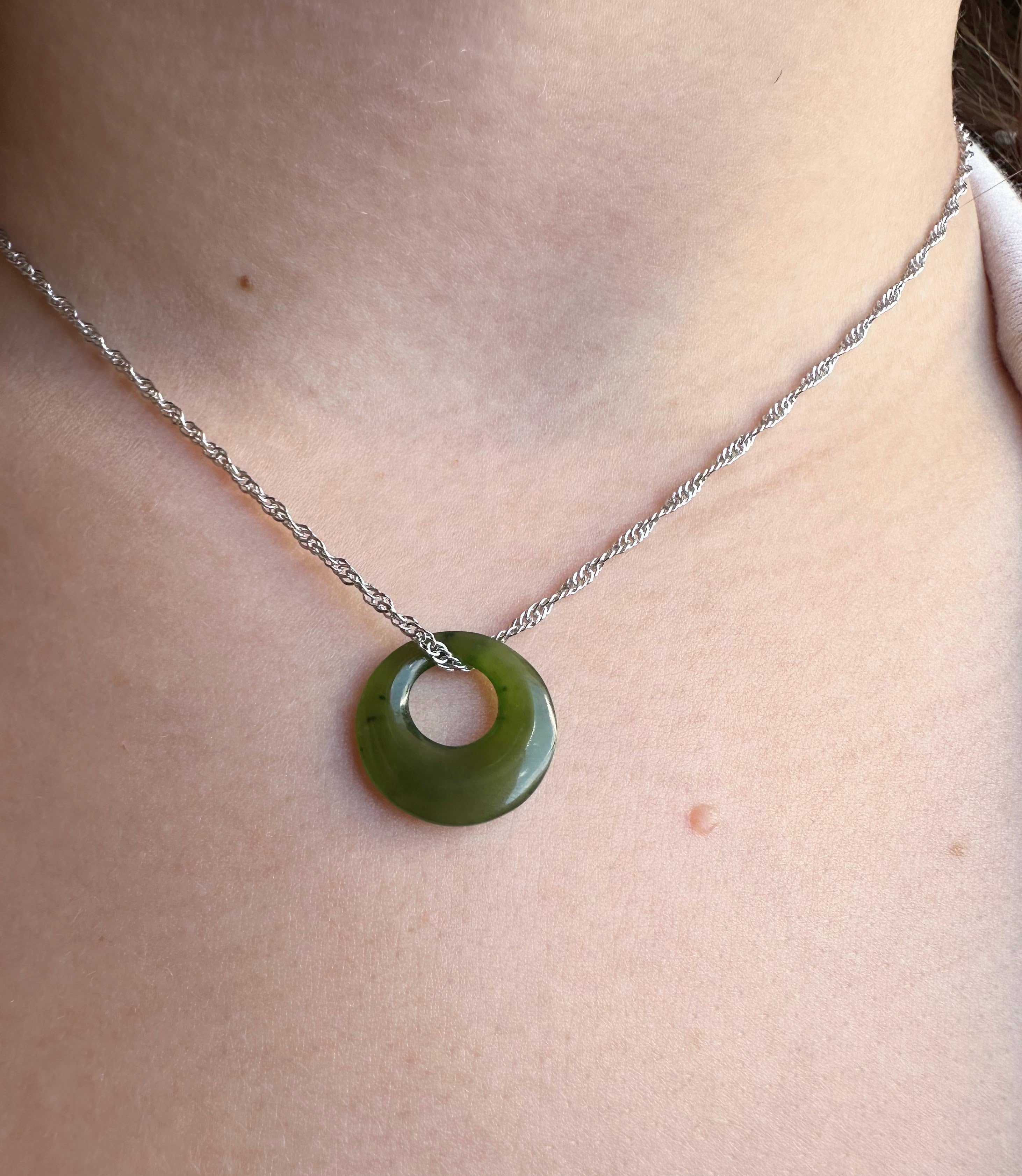 Jade Circle Pendant, 15mm - 3245