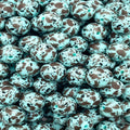 P516 TURQUOISE COW SPLATTER 15MM PRINT (10ct)