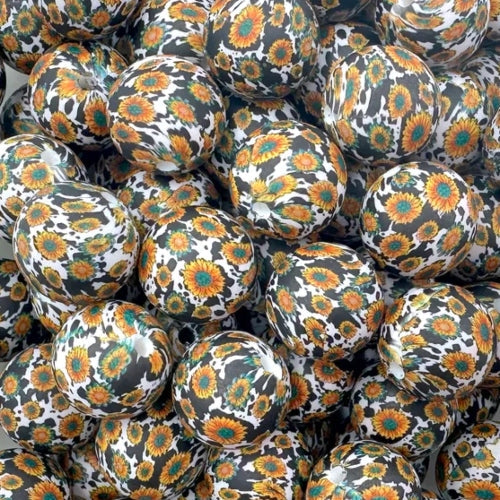P555 COW SPLATTER SUNFLOWER 15MM PRINT (10ct)