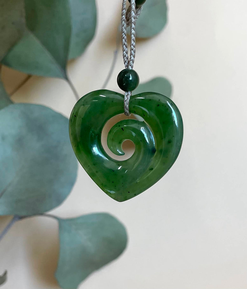 Jade Pendant, Koru-Heart - HNW-2890