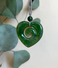 Jade Pendant, Koru-Heart - HNW-2890