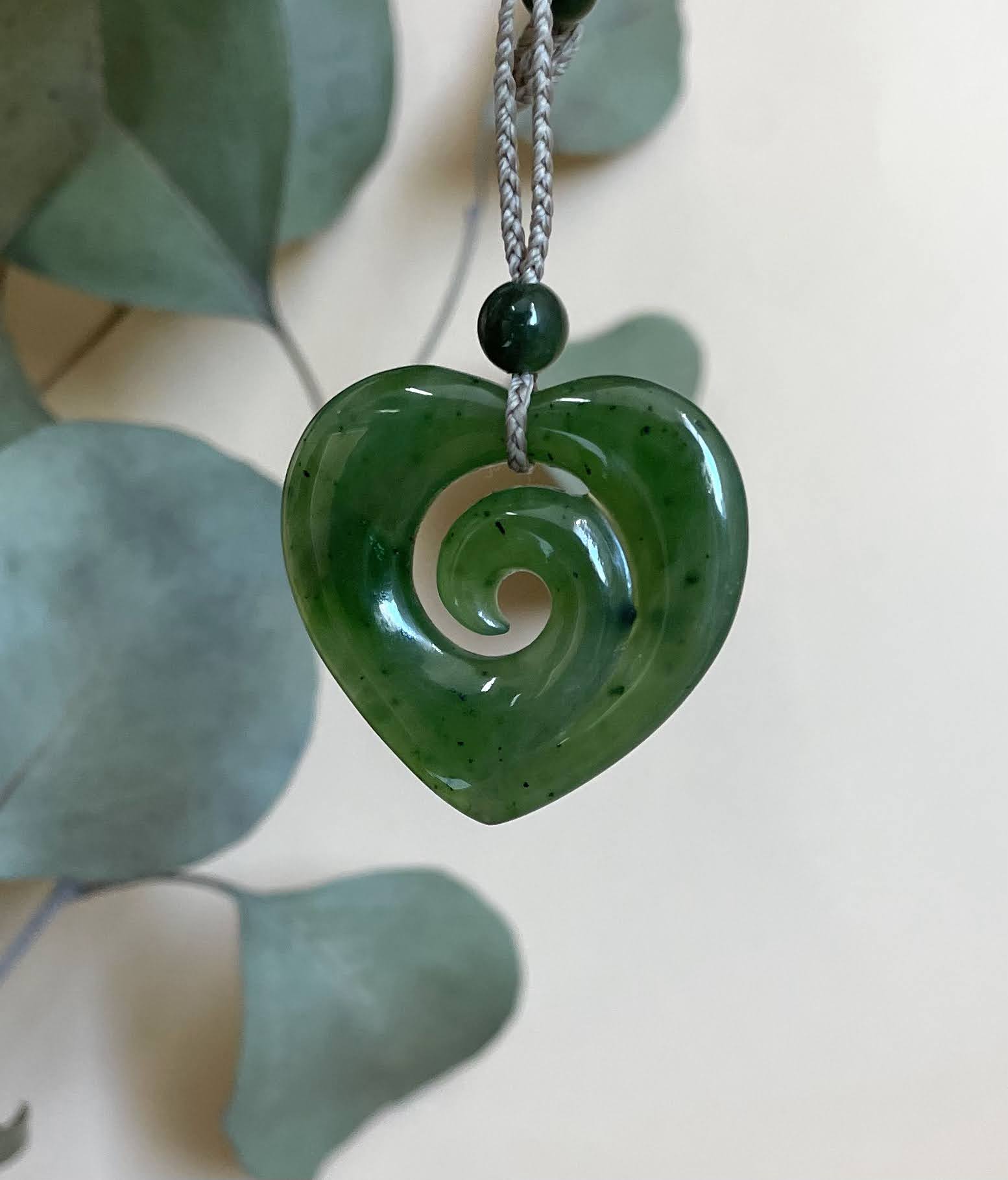 Jade Pendant, Koru-Heart - HNW-2890