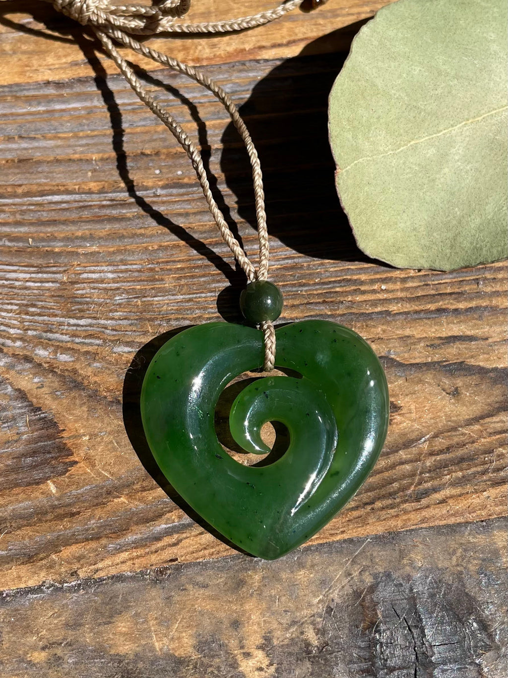 Jade Pendant, Koru-Heart - HNW-2890
