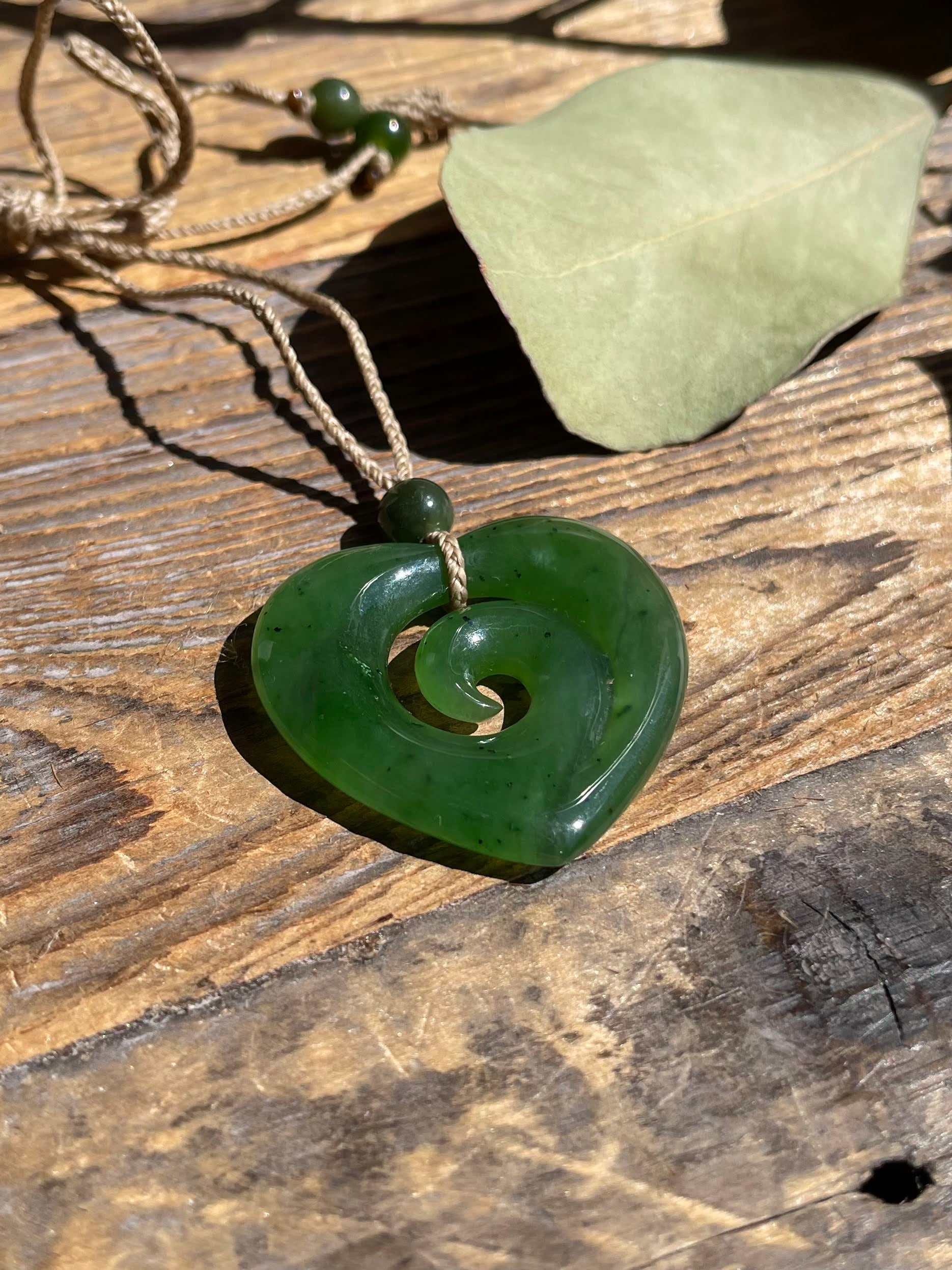Jade Pendant, Koru-Heart - HNW-2890