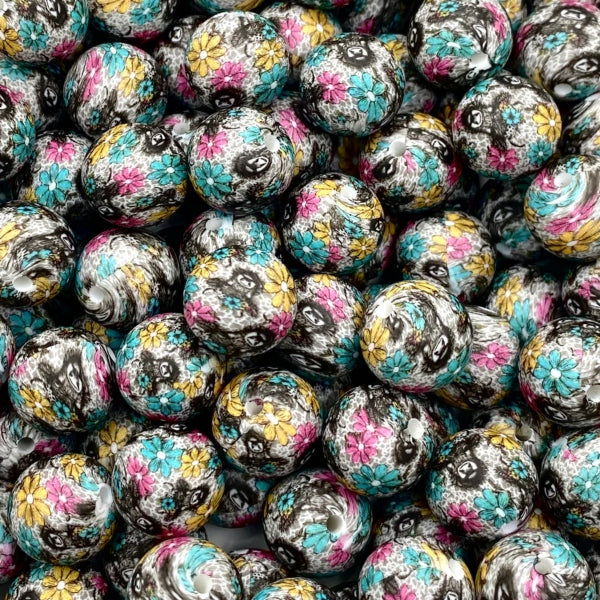 P608 FLORAL COWS 15MM PRINT (10ct)