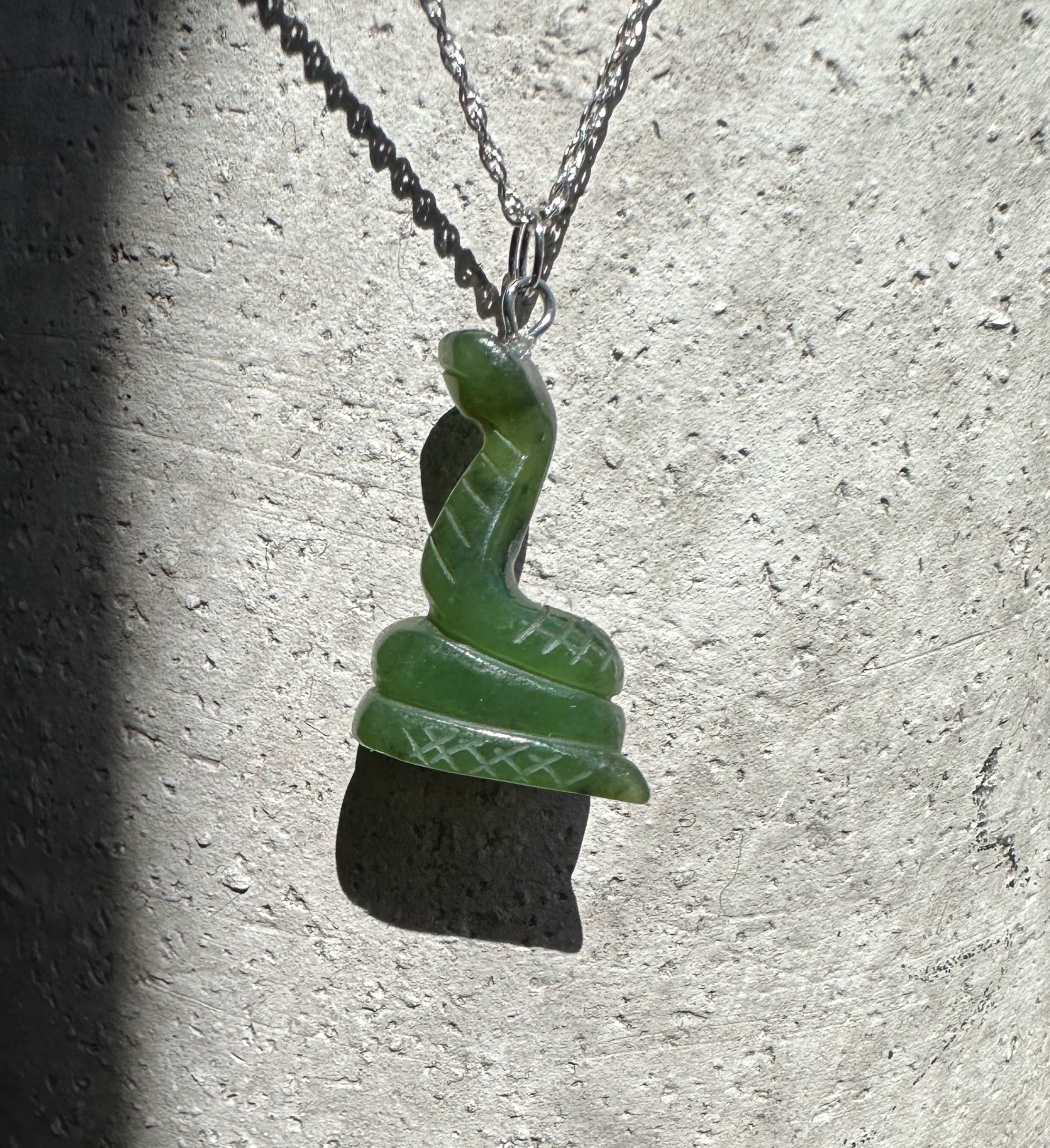 Jade Snake Pendant - 1"