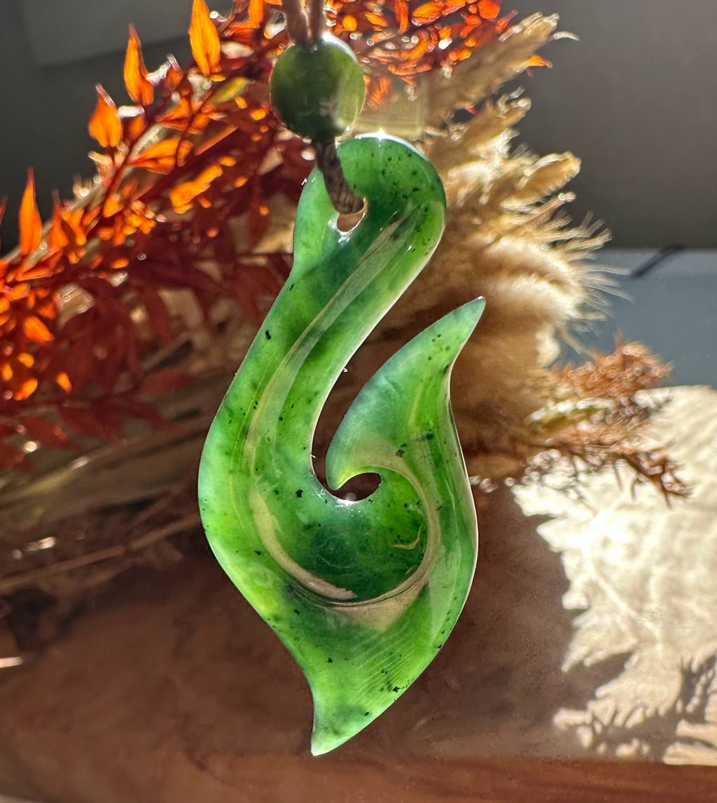 Jade Pendant, Fish Hook 48.5MM