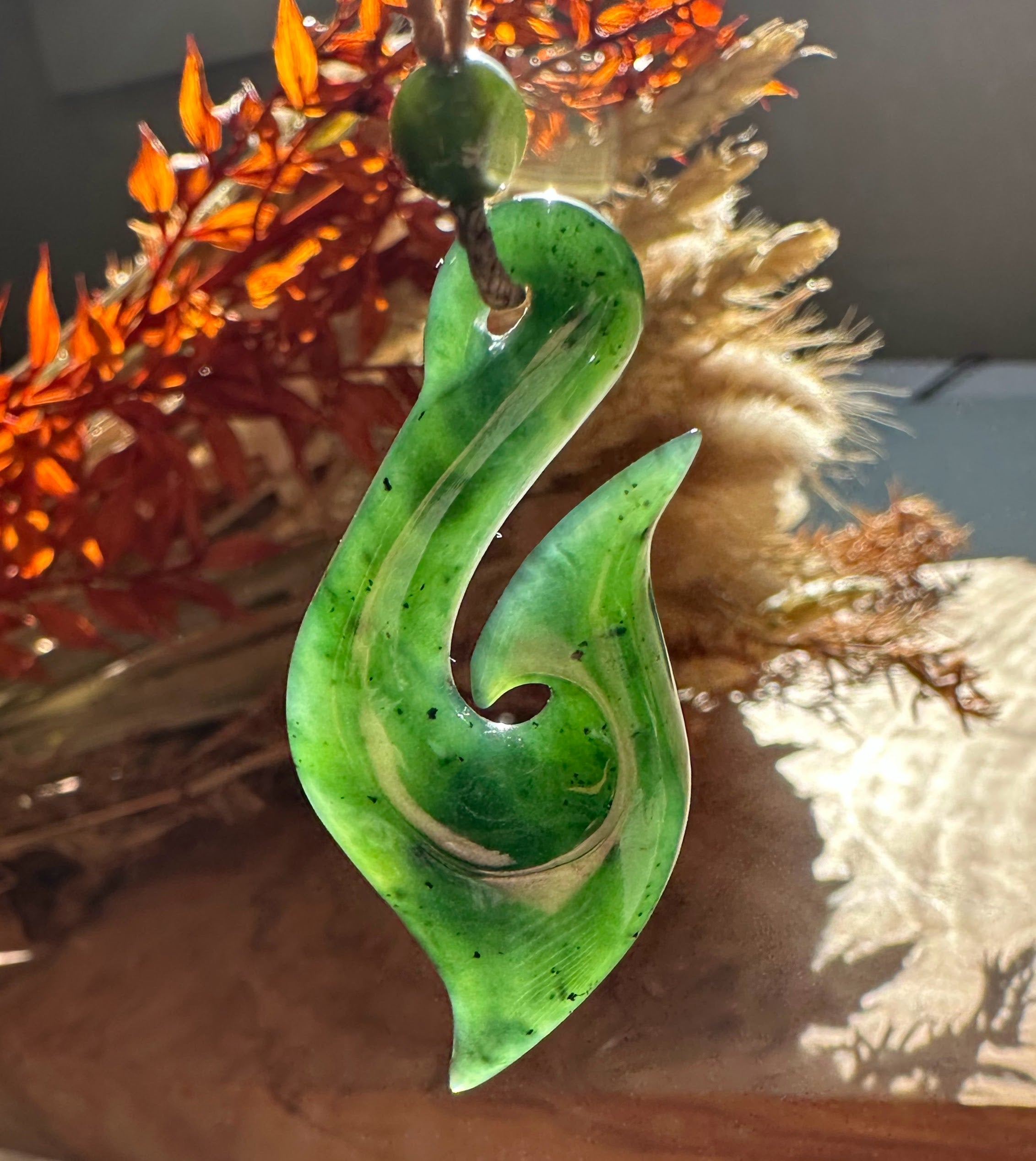 Jade Pendant, Fish Hook 48.5MM