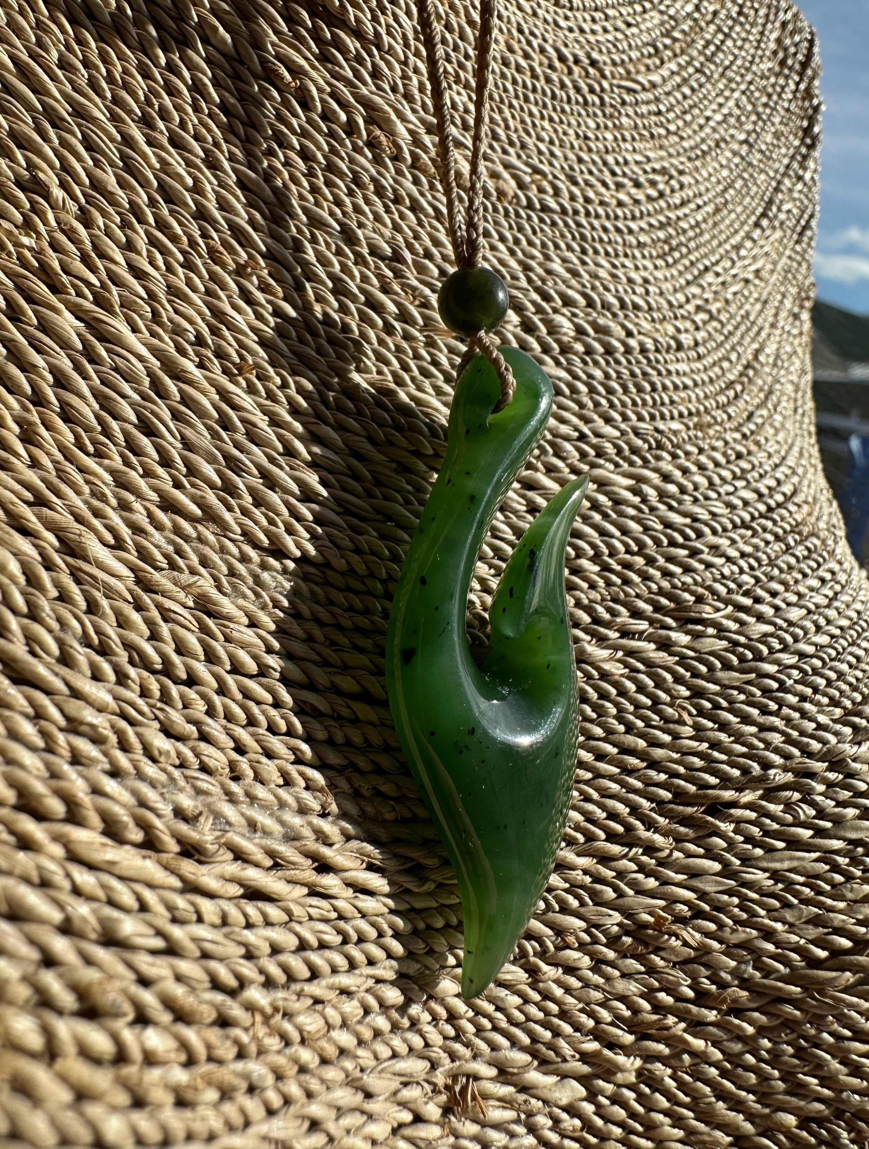 Jade Pendant, Fish Hook 48.5MM