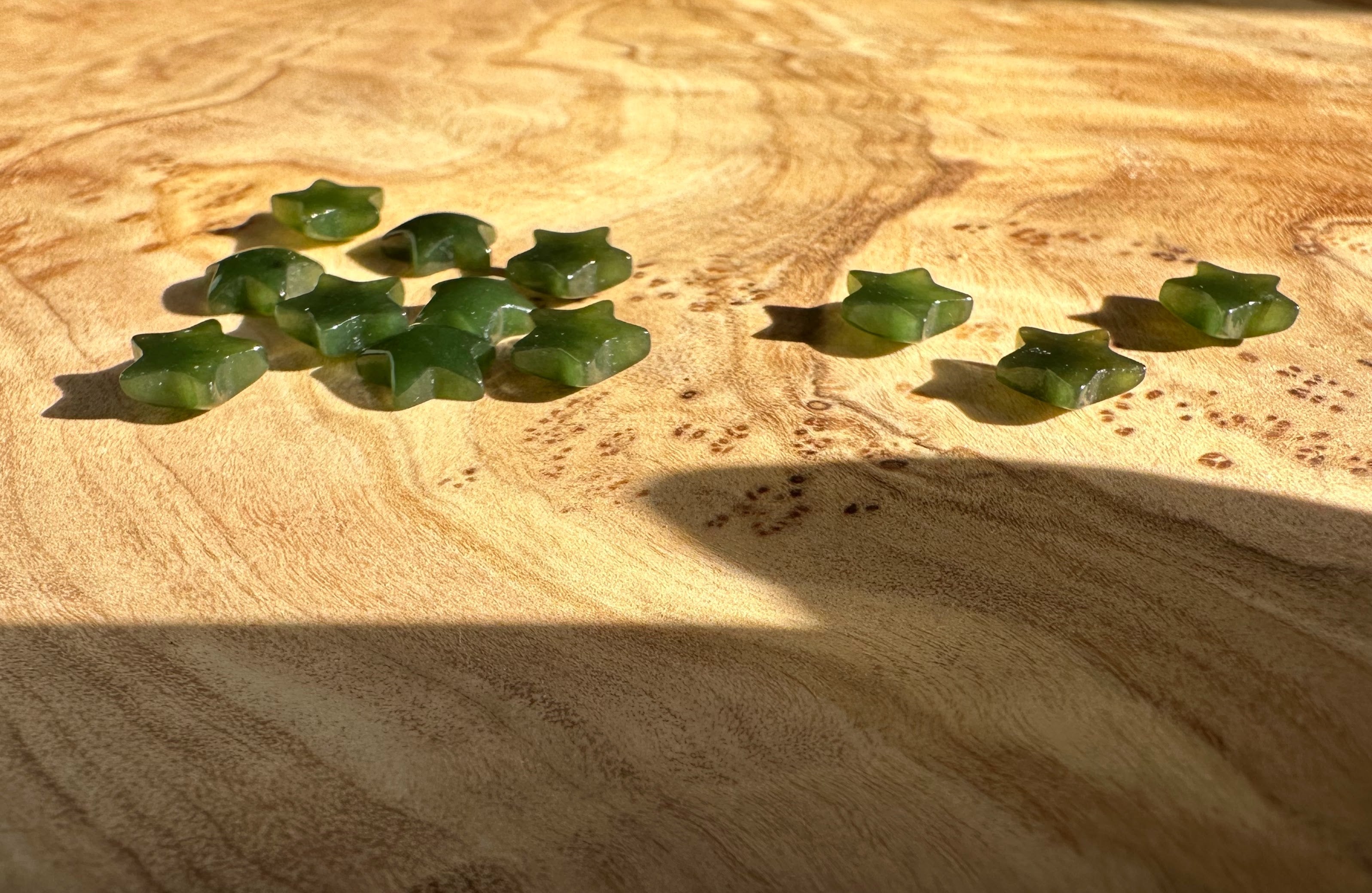 Dark Green Jade Star Cabochon - 7.5mm