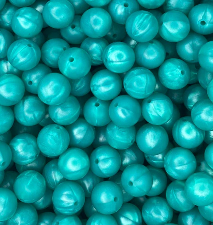 #151 TURQUOISE MARBLE 15MM SOLID (10ct)