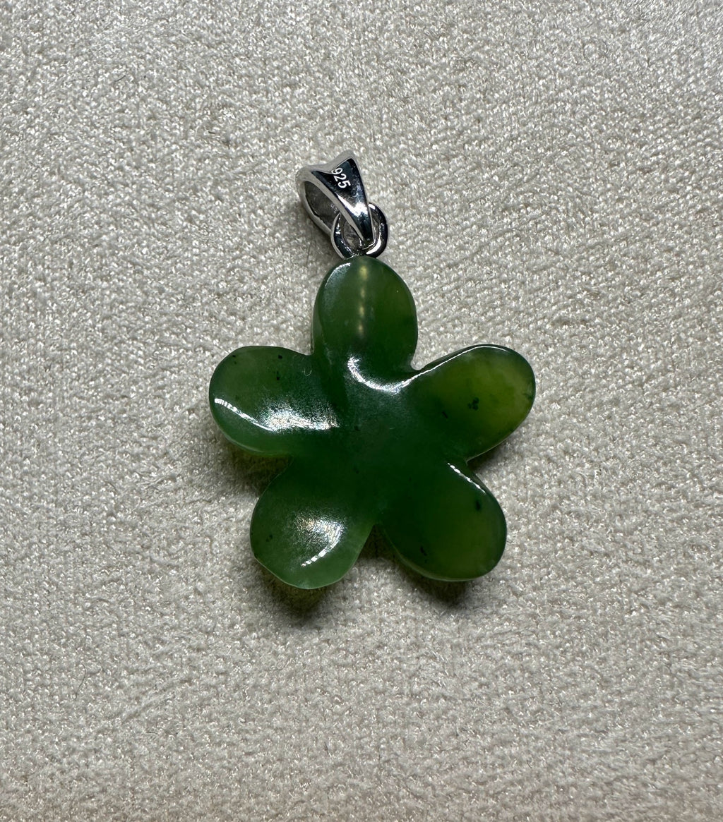 Jade Flower Pendant, Forget Me Knot