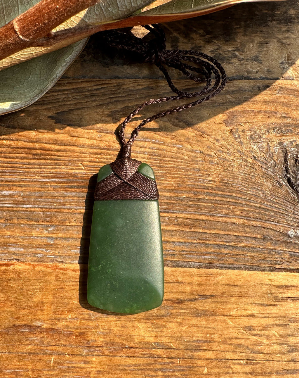 Dark Green Jade Pendant, 50mm