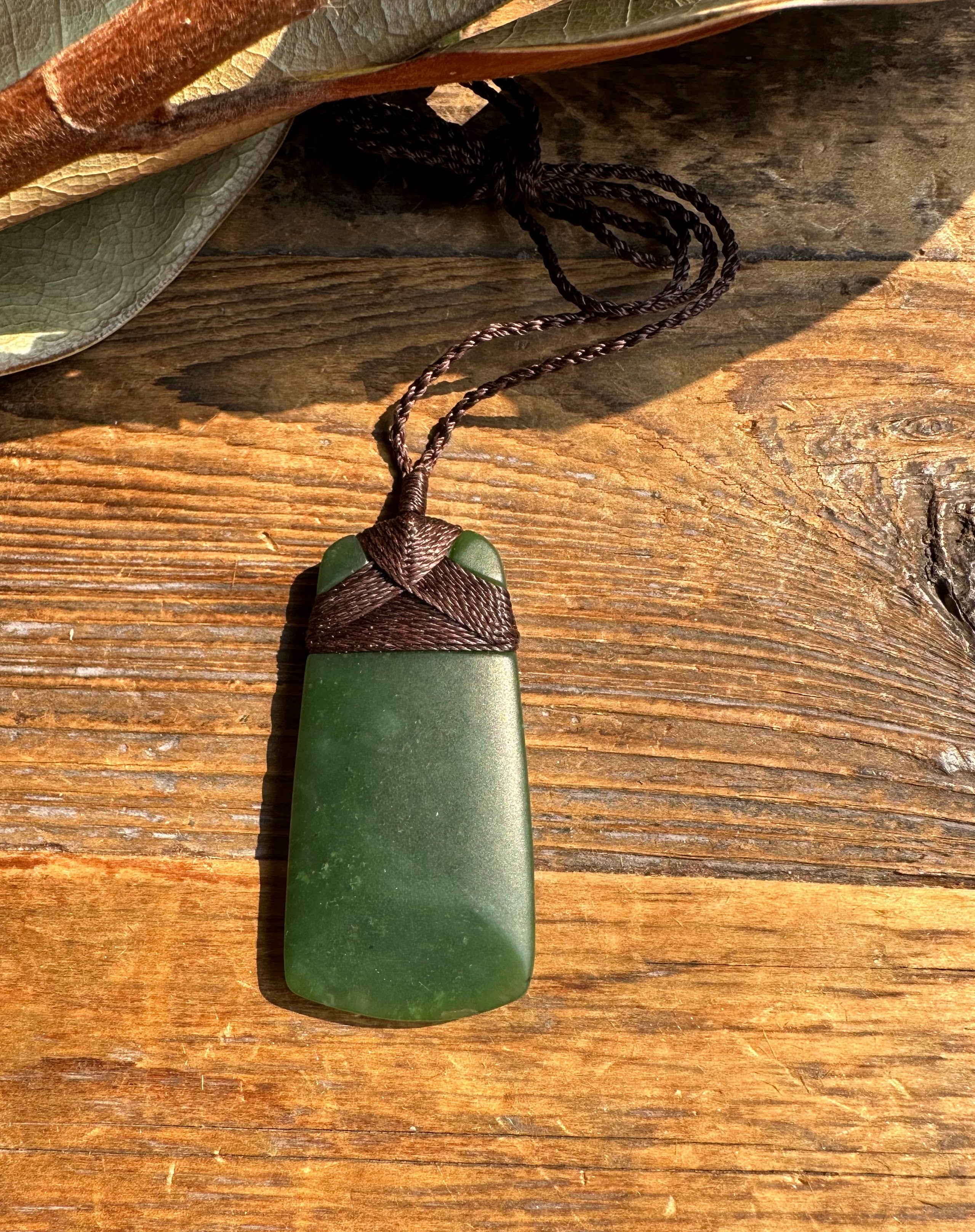 Dark Green Jade Pendant, 50mm