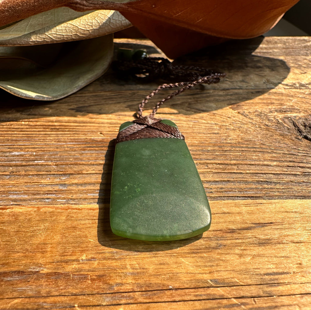 Dark Green Jade Pendant, 50mm