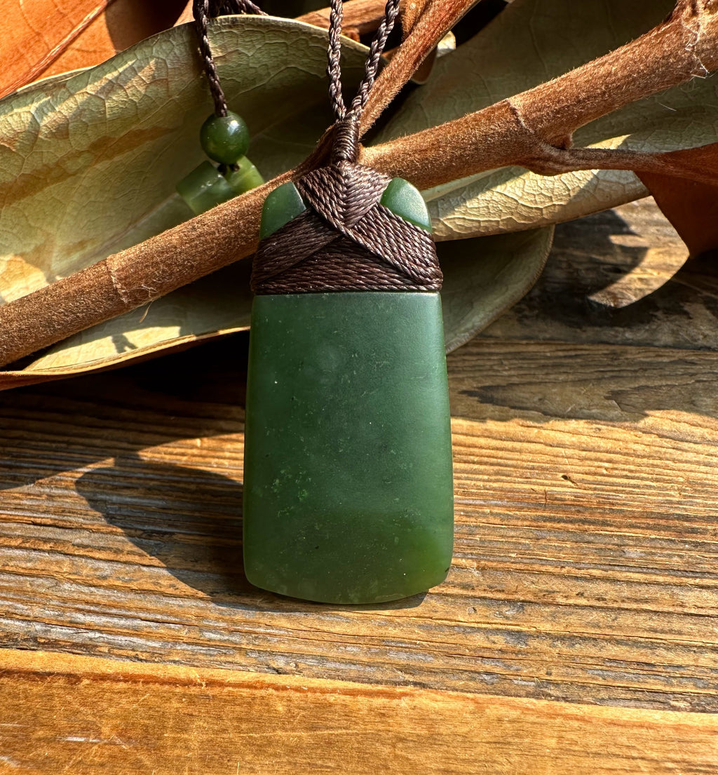 Dark Green Jade Pendant, 50mm