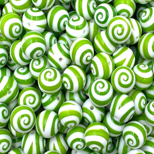 P185 GREEN SWIRL 15MM PRINT (10ct)