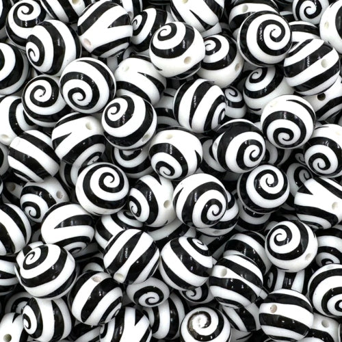 P188 BLACK SWIRL 15MM PRINT (10ct)