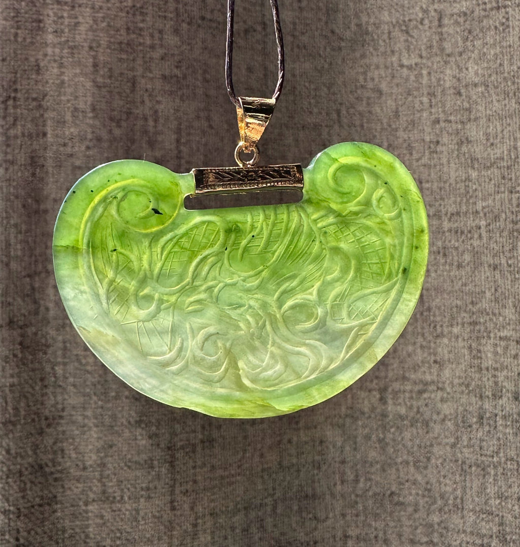 Vintage Jade Dragon Pendant*