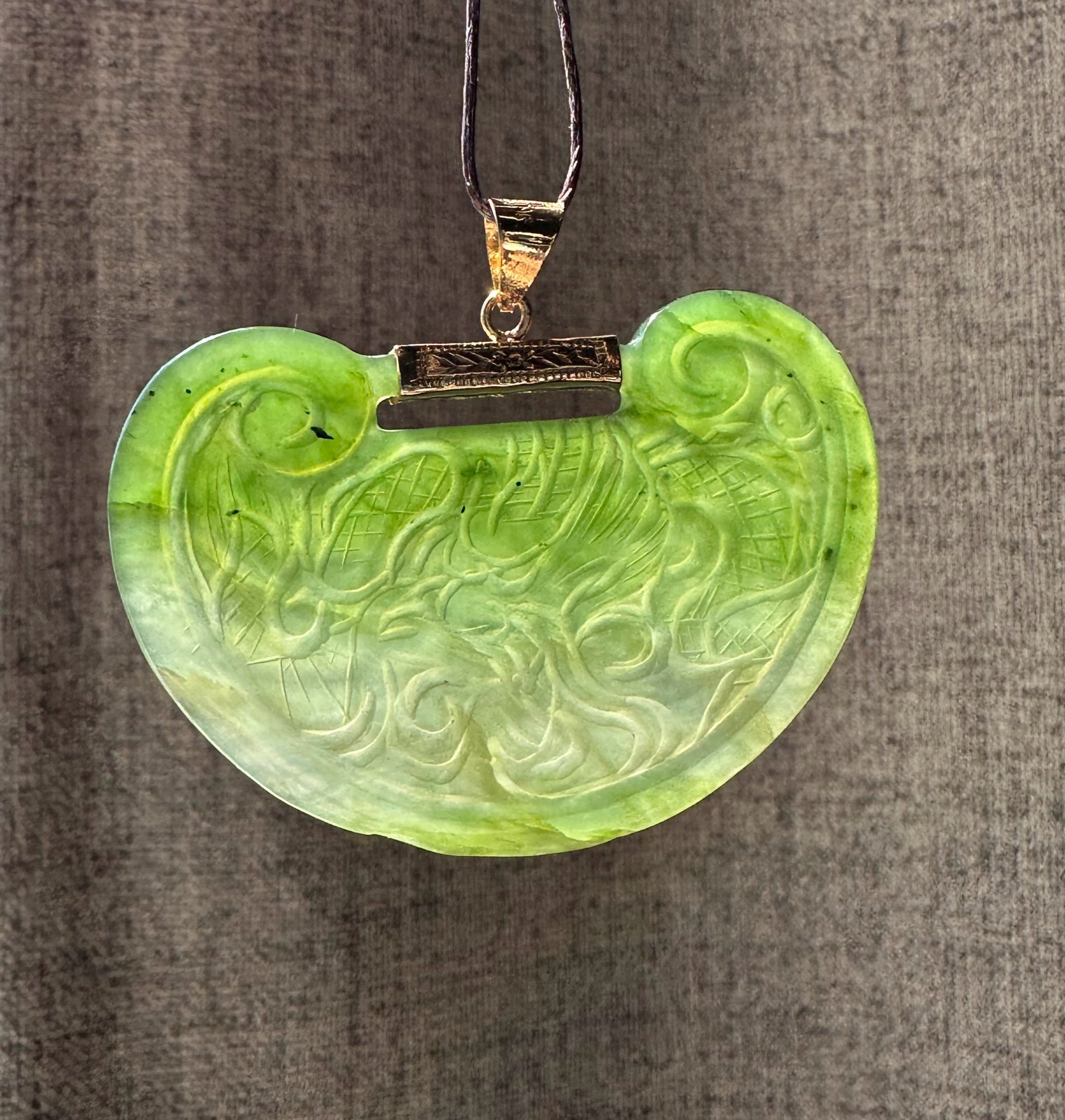 Vintage Jade Dragon Pendant*