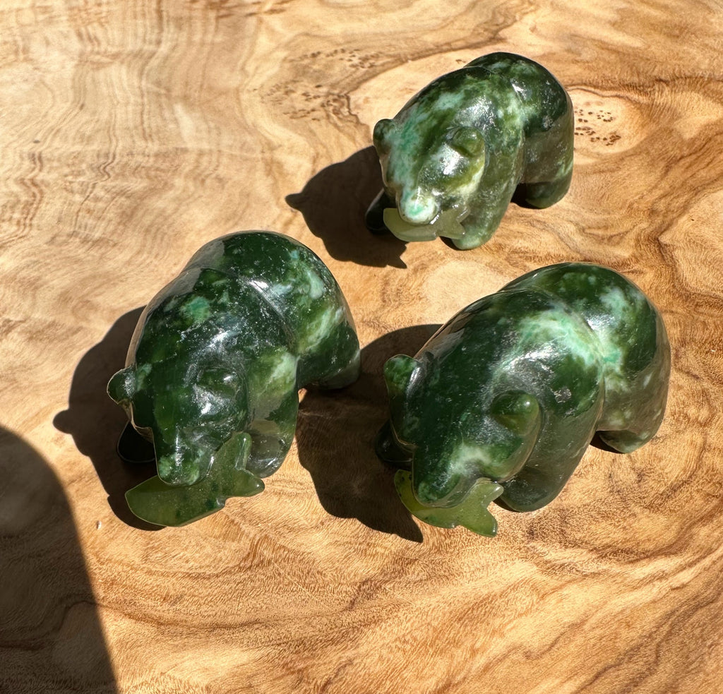 Bear Special with Jade Fish, 1.25"