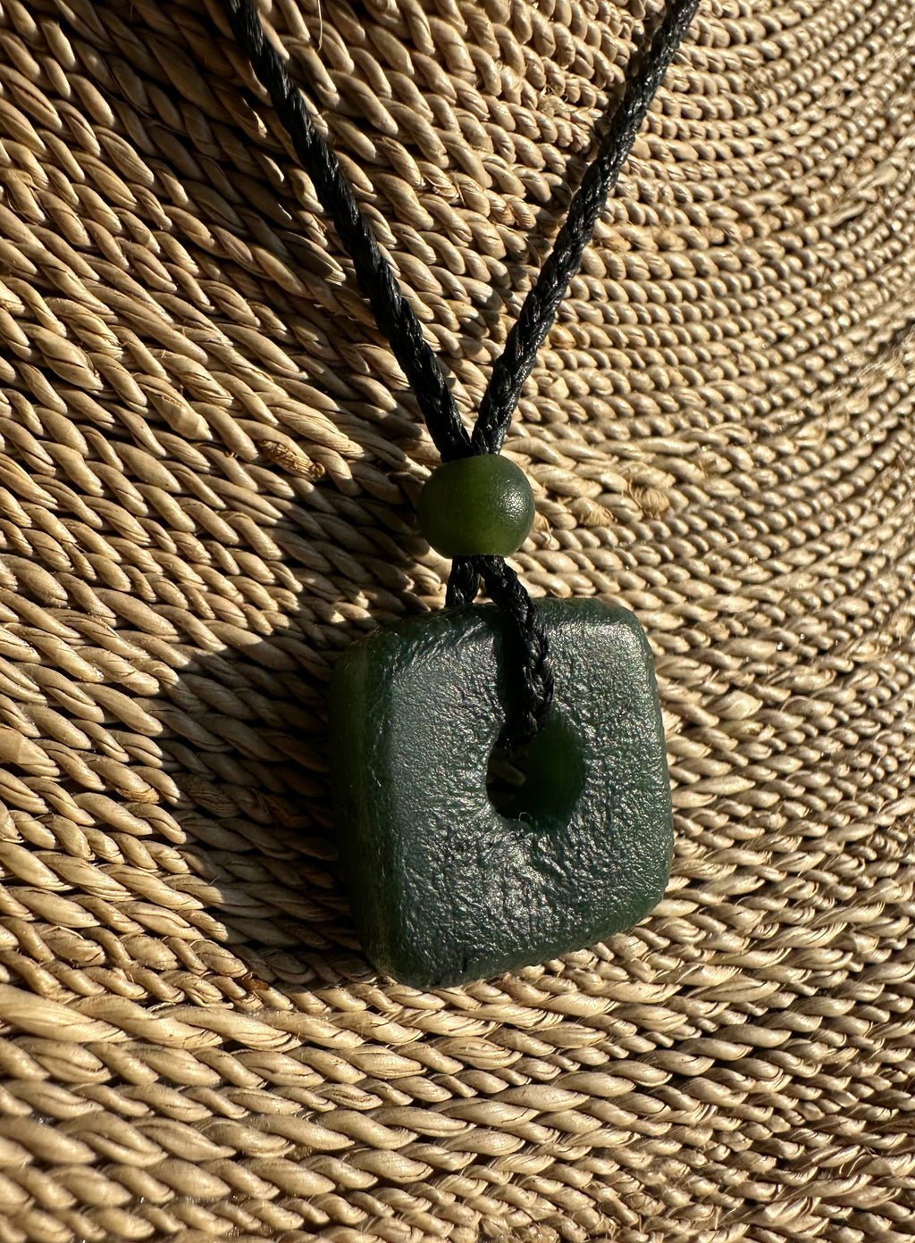 Canadian Jade Textured Square Pendant - 20mm - 3085-1