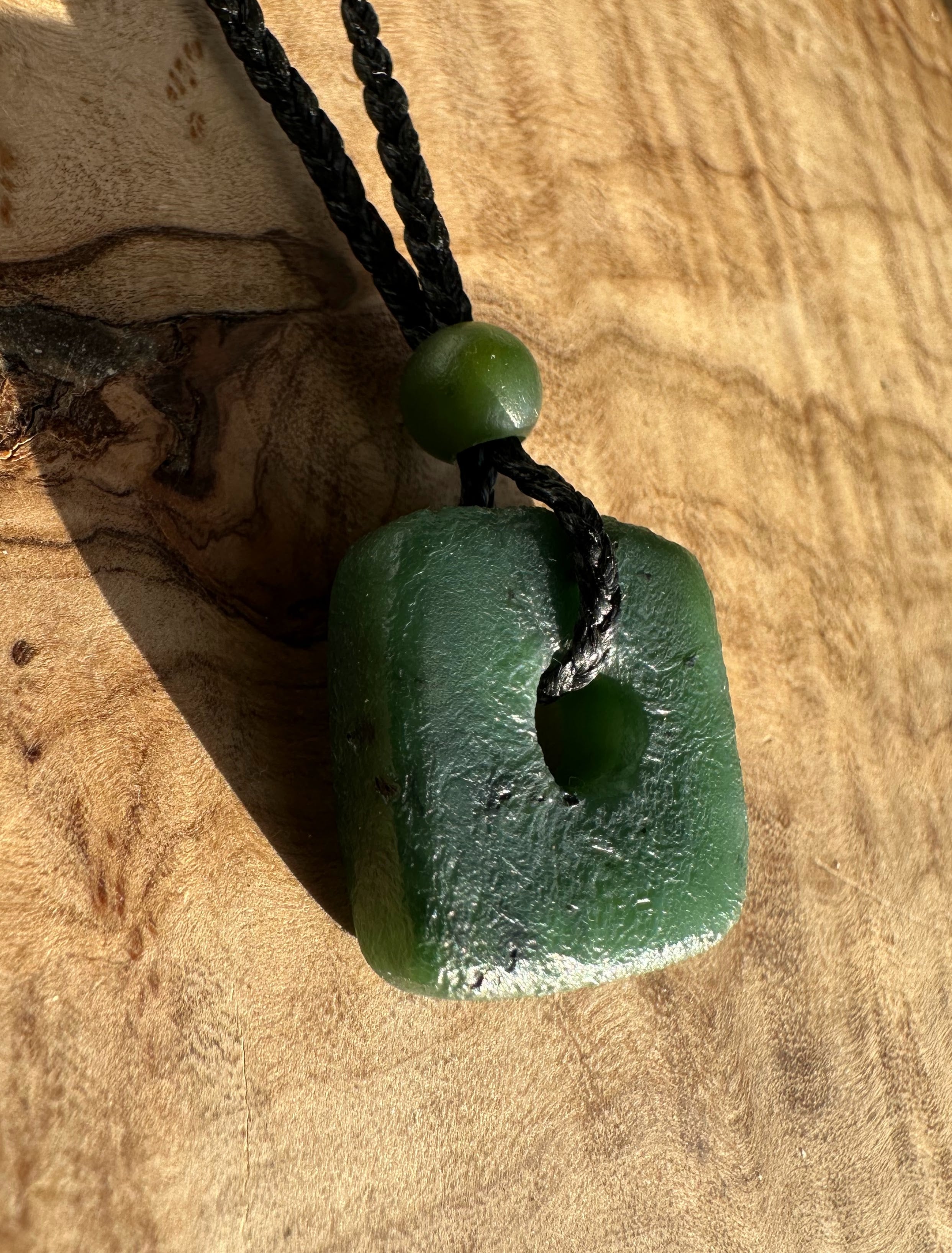 Canadian Jade Textured Square Pendant - 20mm - 3085-1