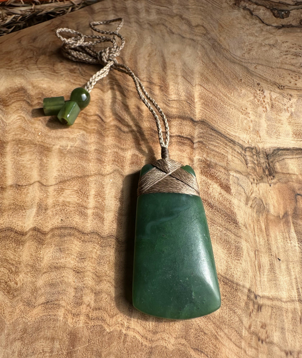 Dark Green Jade Pendant, 50mm