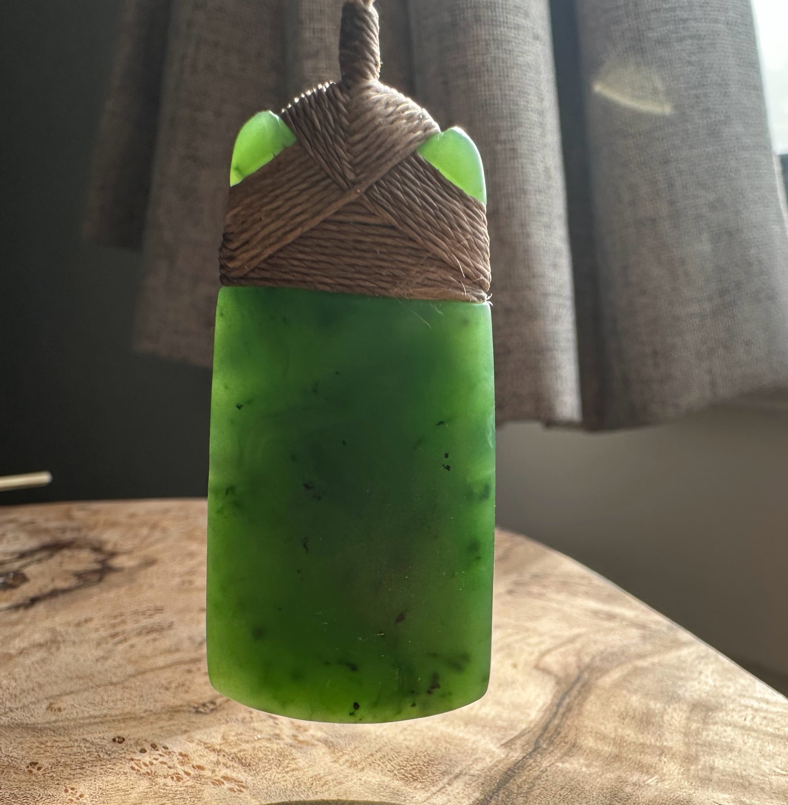 Dark Green Jade Pendant, 50mm