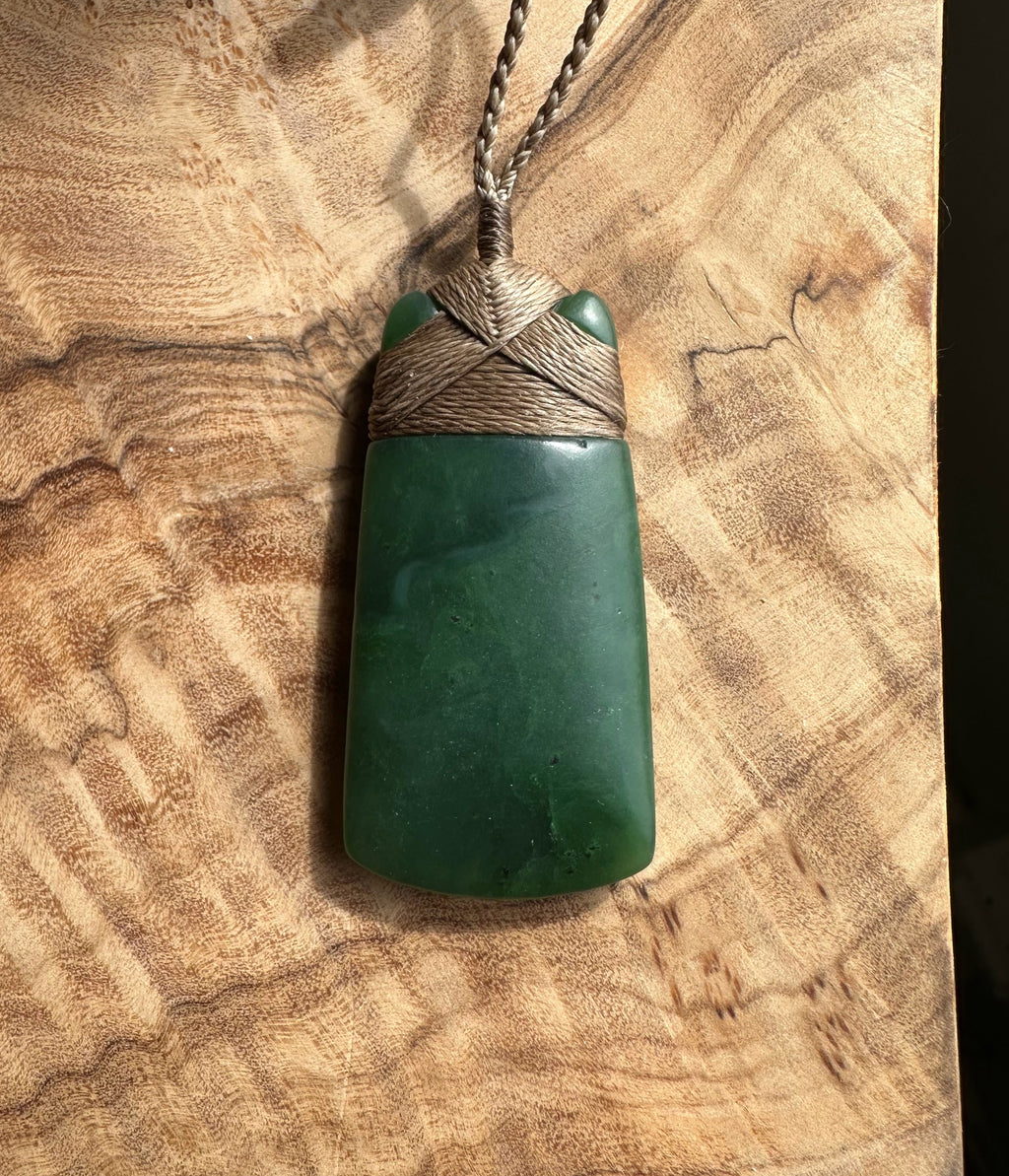 Dark Green Jade Pendant, 50mm