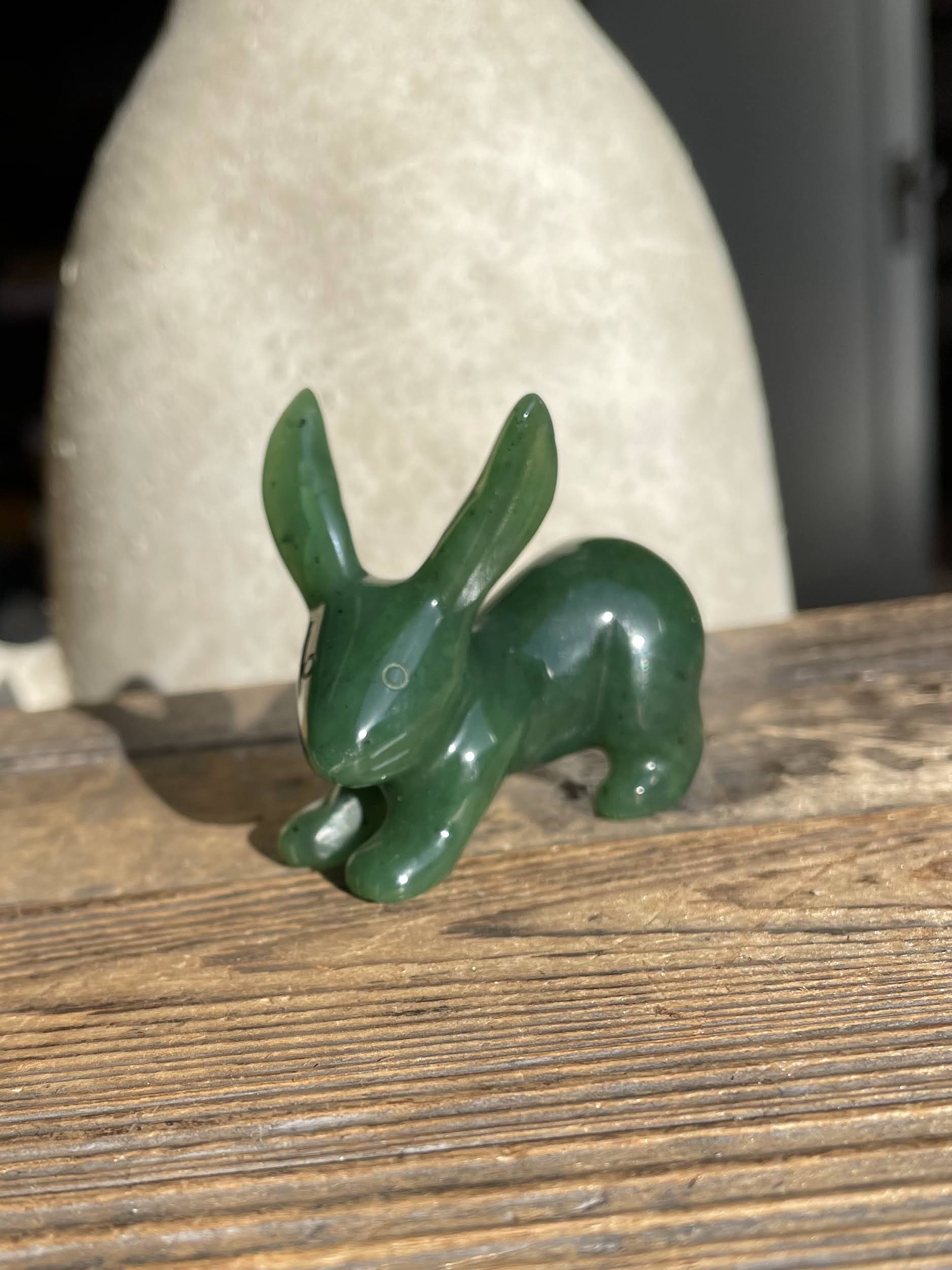 Canadian Jade Jack Rabbit Figurine