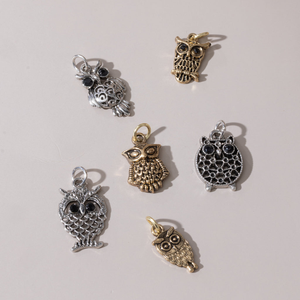 Whimsical Owl Charms 6pc