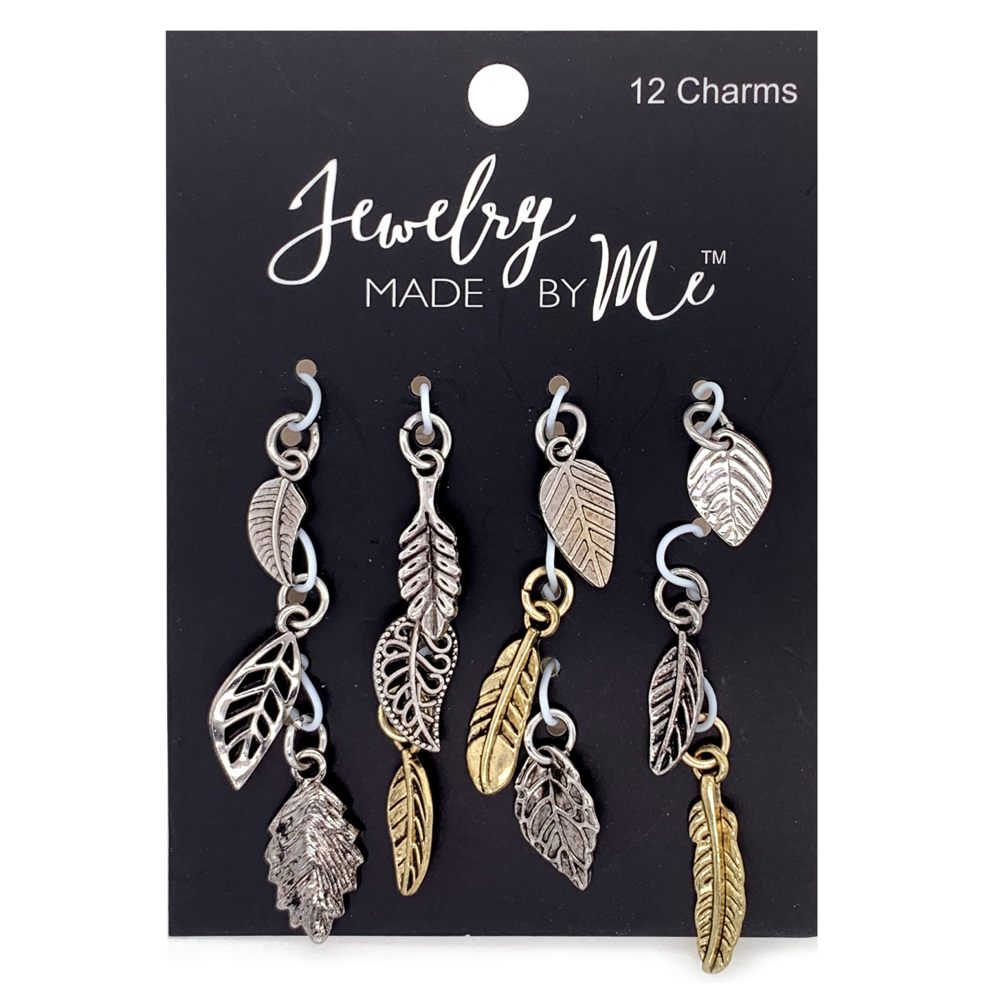 Silver and Gold Miniature Leaves 12pc Charm Set