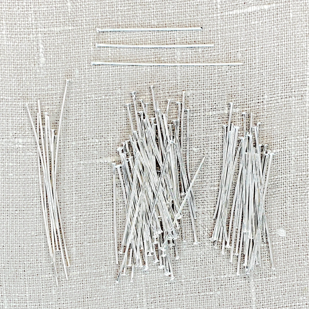Silver Flat Head Pins 100pc Assortment