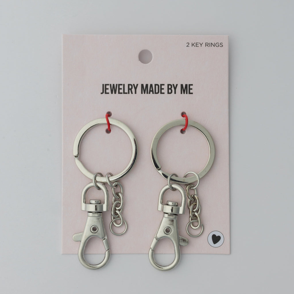 Silver Classic Key Rings with Lobster Hook 2pc