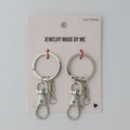 Silver Classic Key Rings with Lobster Hook 2pc