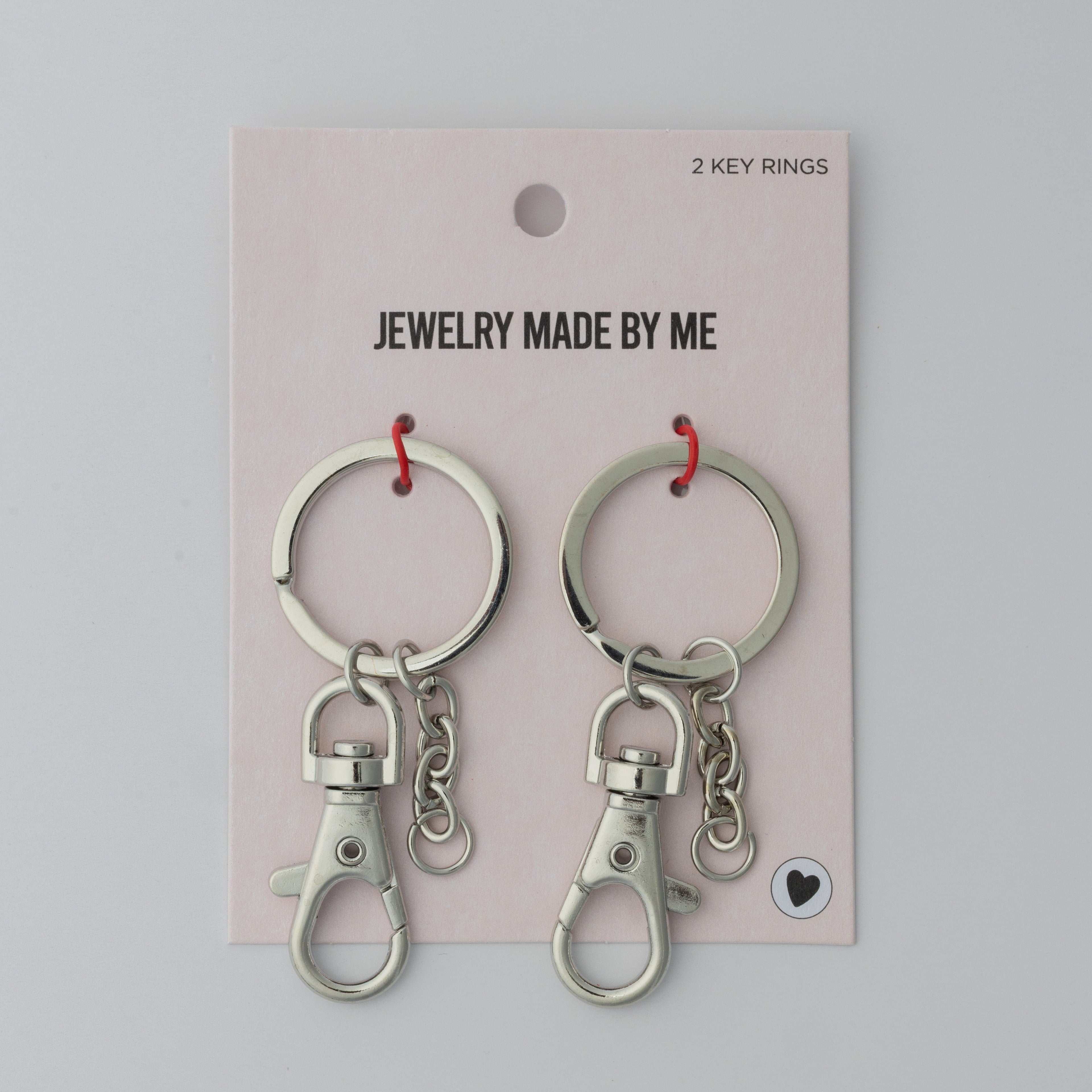 Silver Classic Key Rings with Lobster Hook 2pc