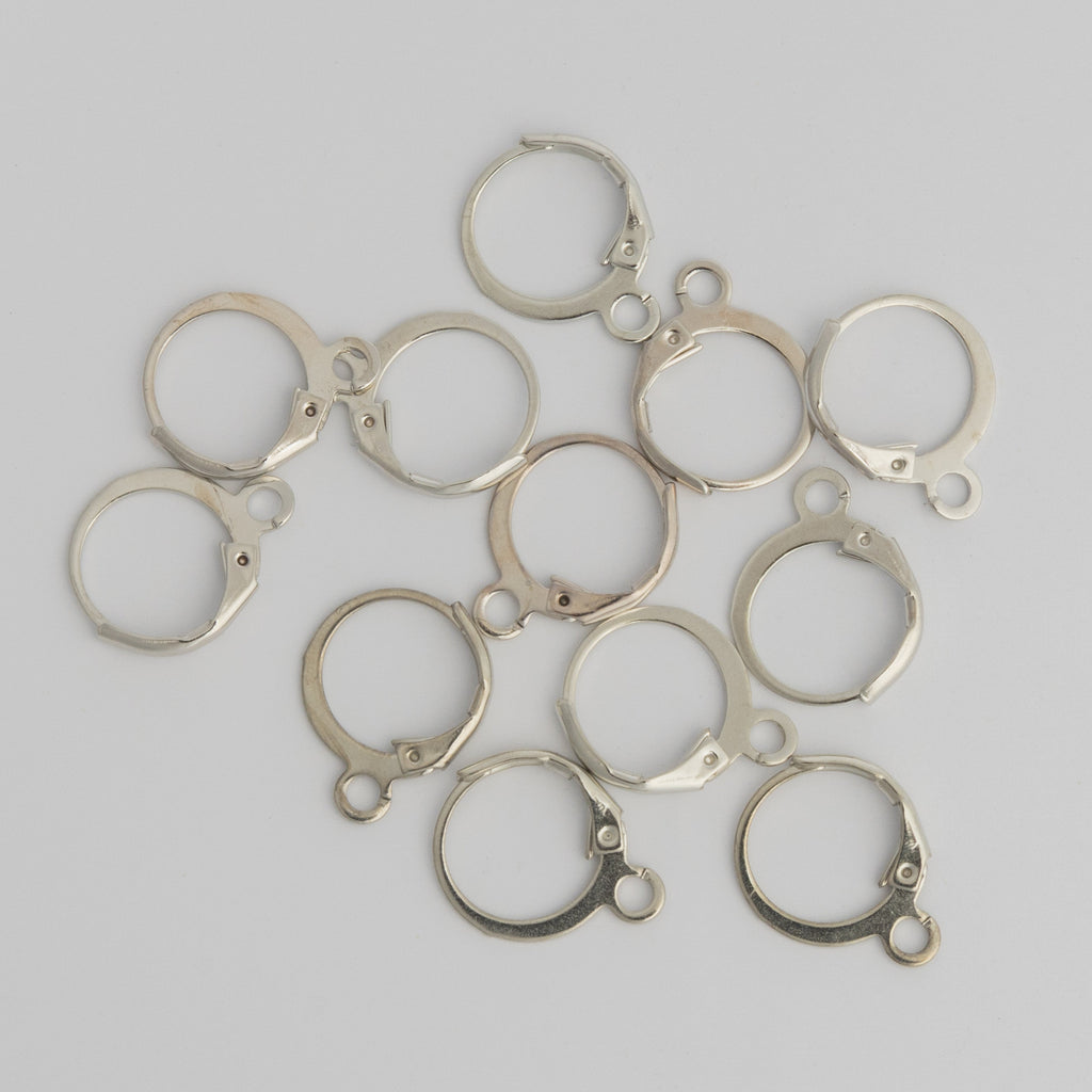 12mm Small Hinged Silver Huggie Hoops Findings 12 Pack