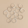 12mm Small Hinged Silver Huggie Hoops Findings 12 Pack