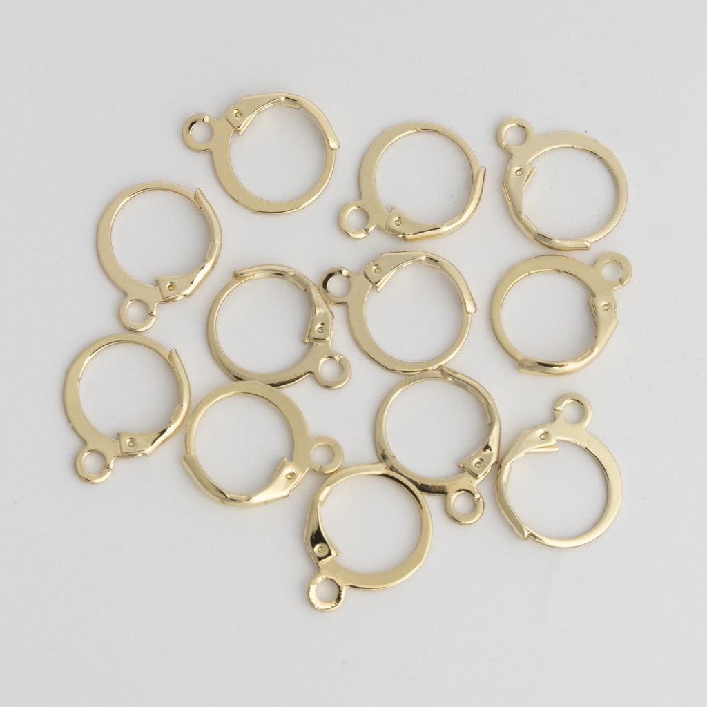 Gold Huggie Hoops 12mm Hinged  Earring Findings