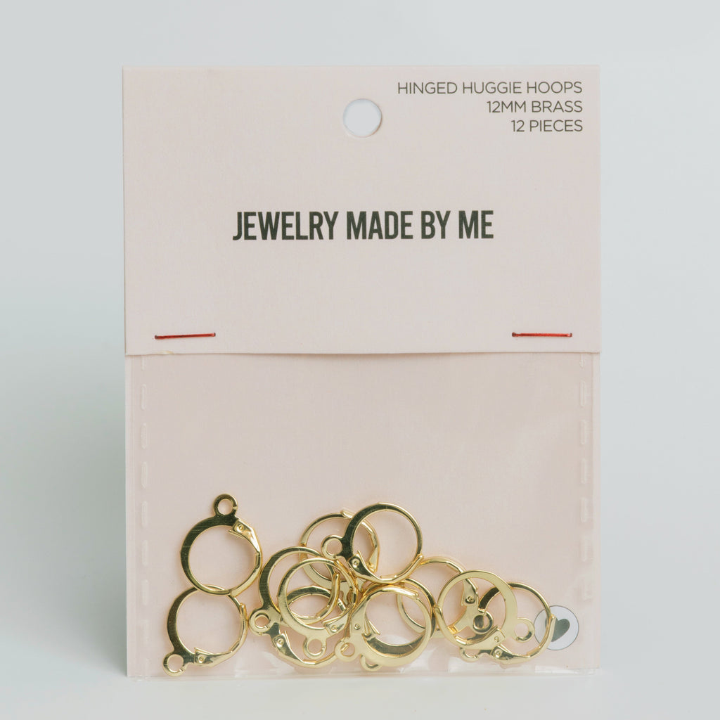 Gold Huggie Hoops 12mm Hinged  Earring Findings