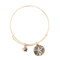 Bangle Bracelet with Sand Dollar Charm, Gold