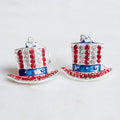 American Flag Top Hat Earrings