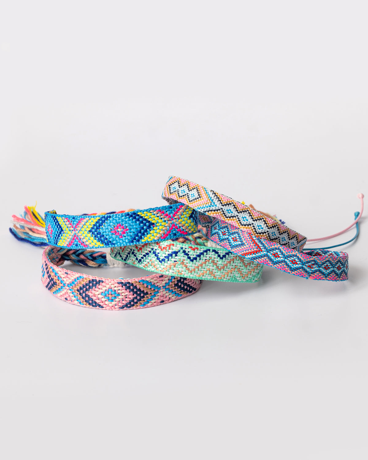 Blue & Tan Macrame Festival Bracelet