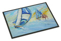 Sailboats and Middle Bay Lighthouse Doormat Indoor Outdoor 18H X 27W Front Door Mat Rugs for Entryway, Non Slip Washable