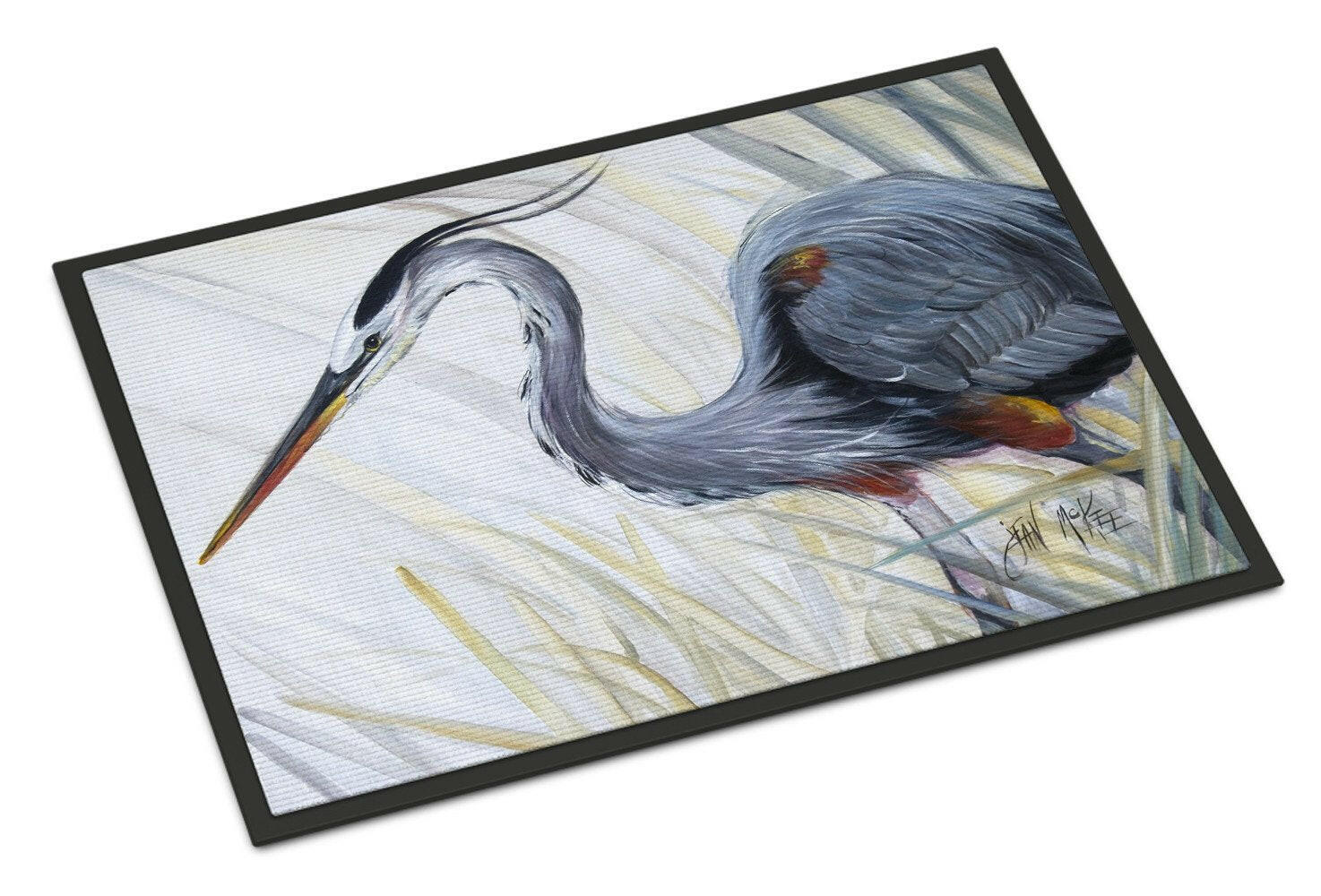Blue Heron Frog hunting Doormat Indoor Outdoor 18H X 27W Front Door Mat Rugs for Entryway, Non Slip Washable
